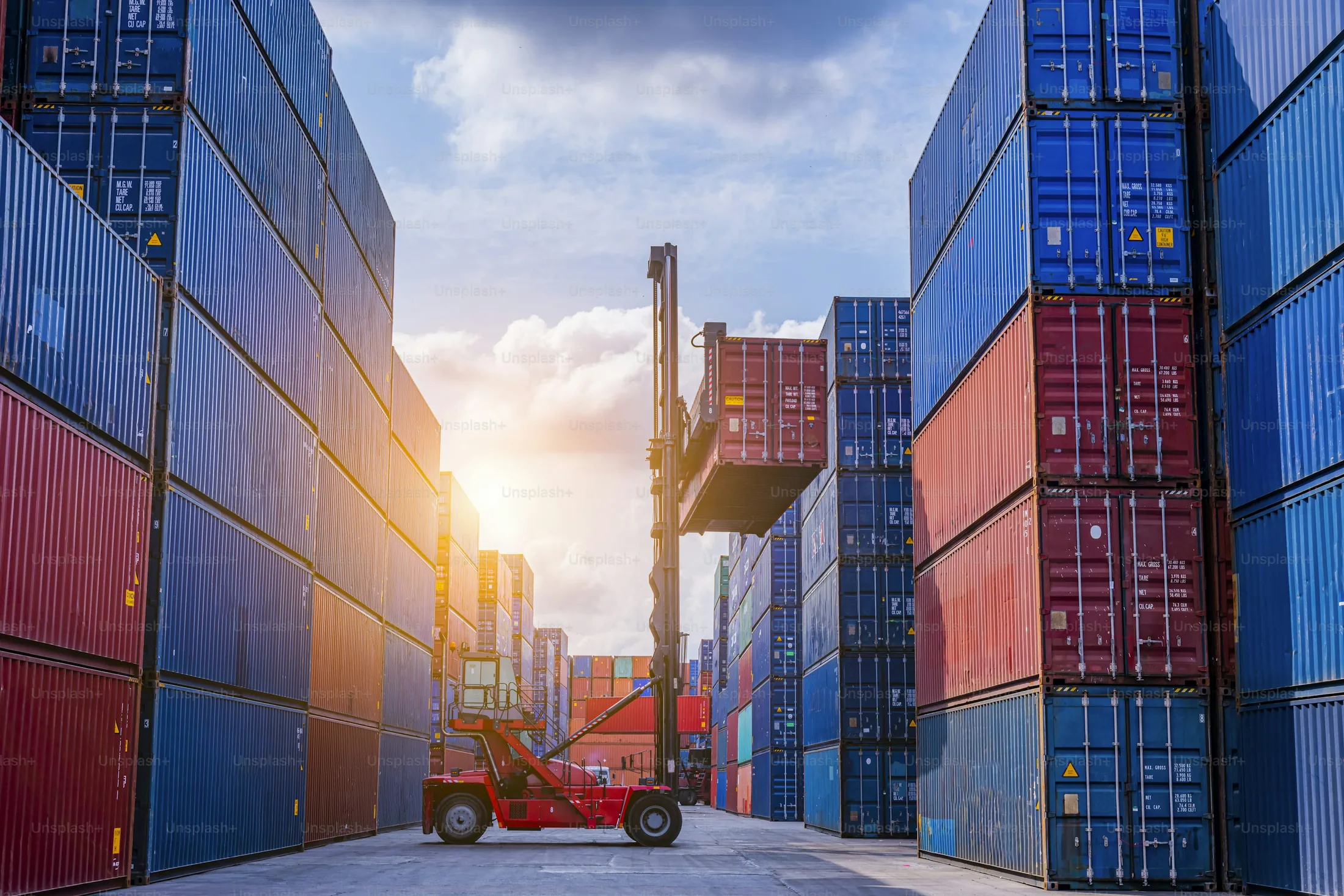 Shipping containers supporting international material logistics